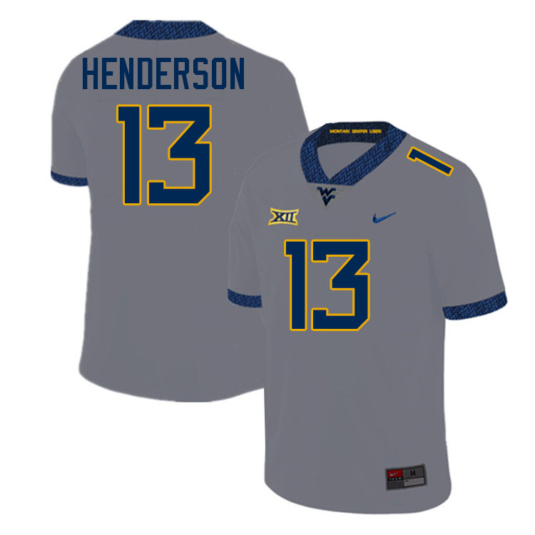 Jaylen Henderson WVU Jersey,West Virginia Mountaineers #13 Jaylen Henderson Jersey Youth College-Gre